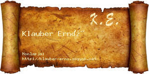 Klauber Ernő névjegykártya